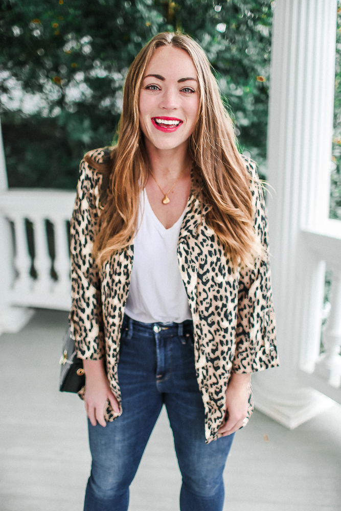 Leopard Blazer Casual Look • Brittany Ann Courtney