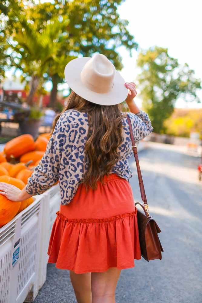 Flared Short Skirt Fall Outfit 